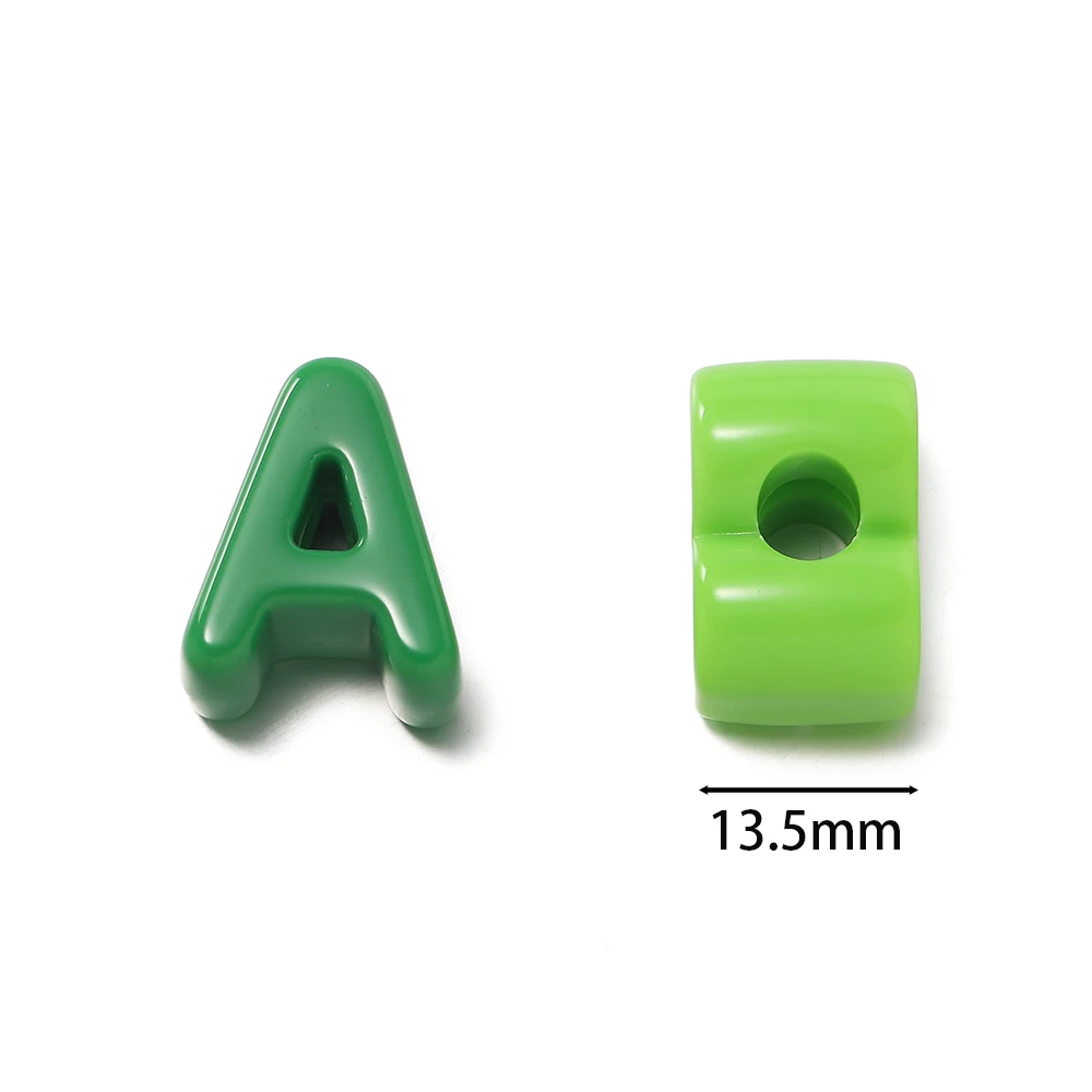 10pcs/lot Mixed Color Big Hole Acrylic Letter Beads Children Handcraft Alphabet Spacer Necklace DIY Jewelry Making view 2
