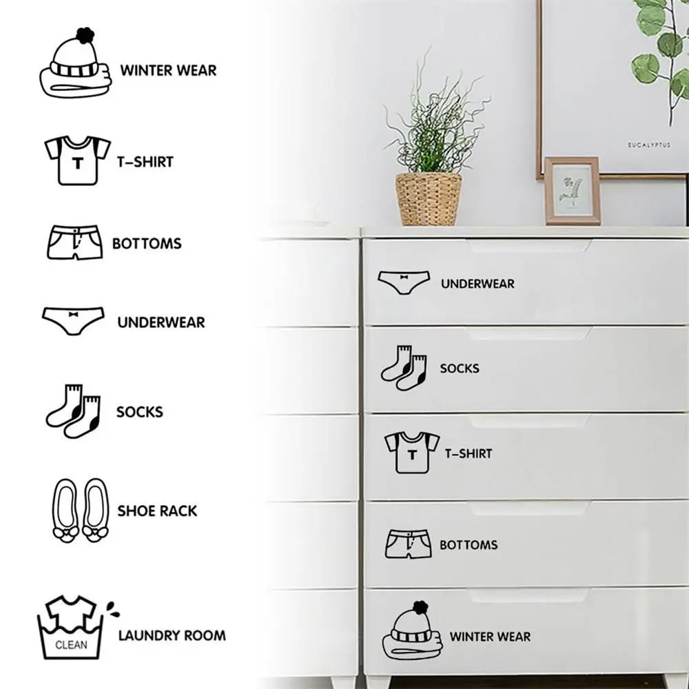 PVC Personality Wall Living Room Wall Wardrobe Decor Clothes Classification Fresco Art Decals Sticker Closet Logo Wall Stickers