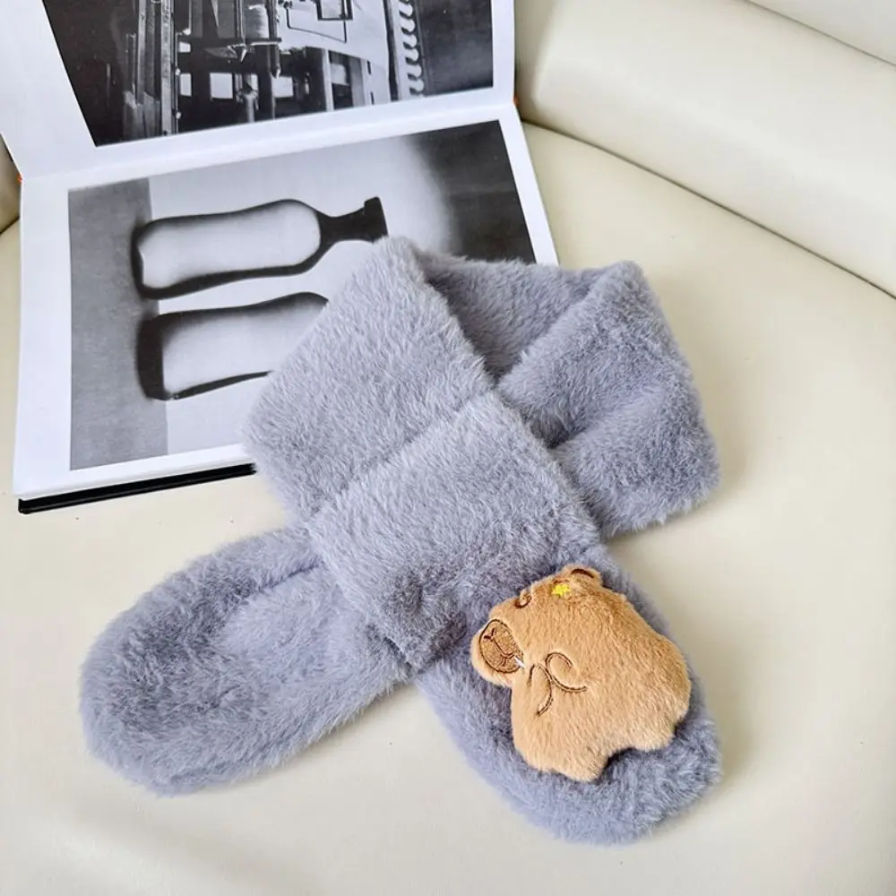 2 قطعة الهدايا Kawaii كابيبالا وشاح كابيبالا على شكل سميكة عبر الرقبة أدفأ الدفء الرقبة التفاف الدافئة منديل في الهواء الطلق #4