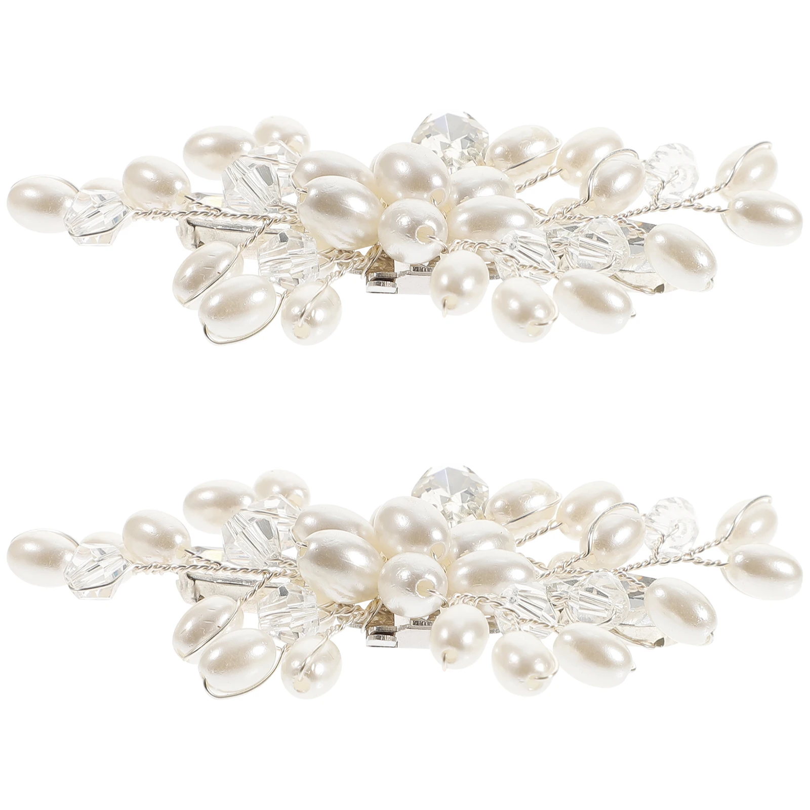 

2pcs Bridal Shoe Clips Rhinestone Pearl Metal Decor Elegant Wedding Heels Pumps Accessories Shoe Decor charms