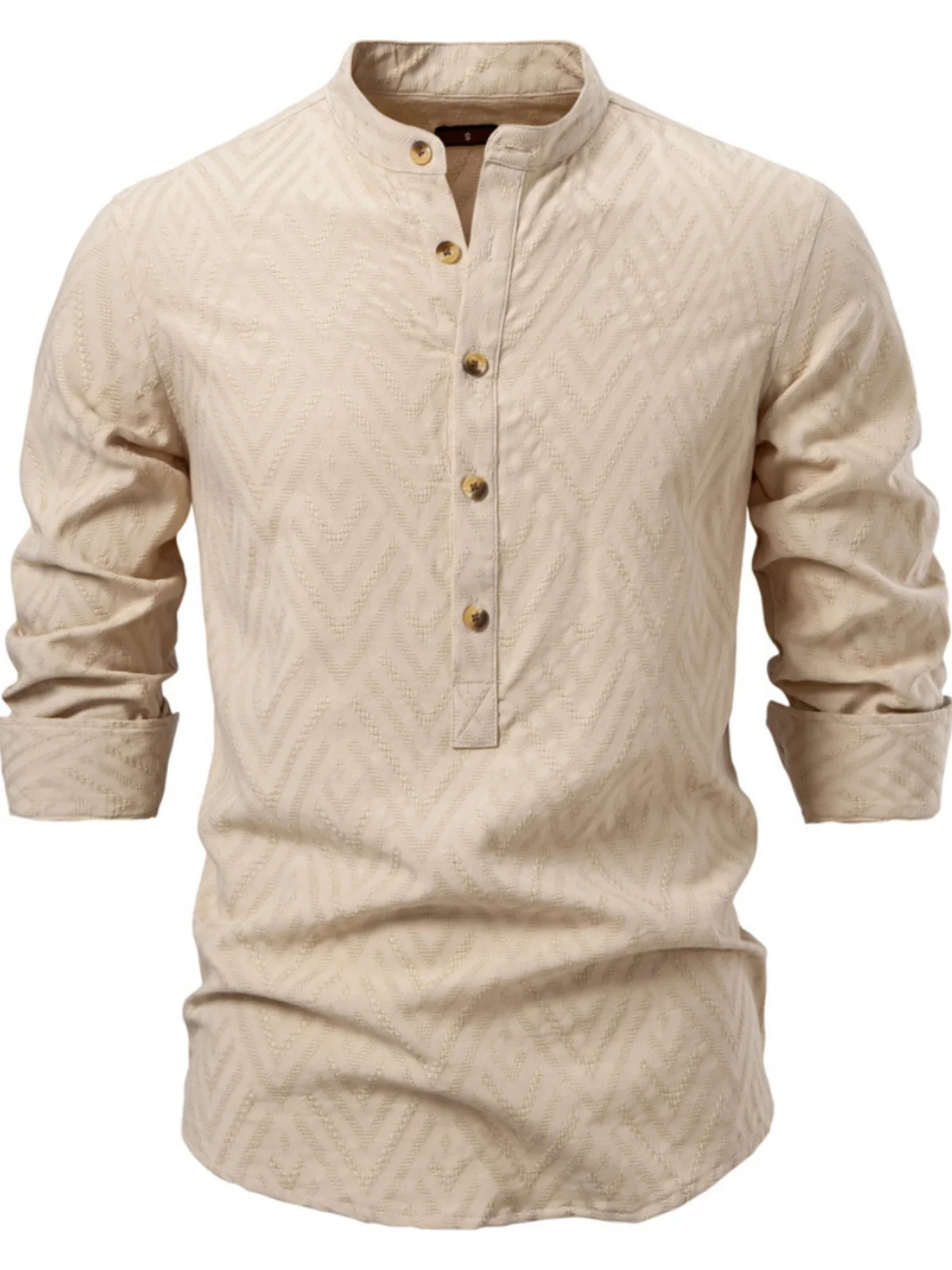 

Men's Pure Color Casual Long Sve irt Stand Collar Loose Fit Spring Season Breathable Moisture ng Other Material