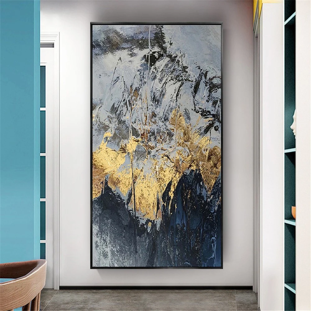 

Abstract Mountain Landscape Illuminated By Golden Sun Oil Painting On Canvas Big Wall Art Paintings Decor Living Room Home Porch