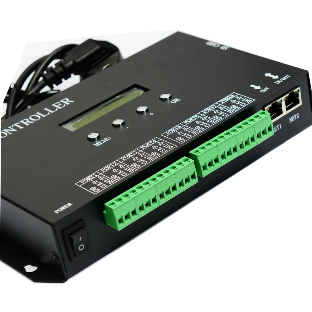 Imagem -02 - Madrix Artnet para Spi Ethernet Led Pixel Controller T300k Pro Dmx512 pc Online Via Cartão sd Portas 8192 Ws2811 dj Stage