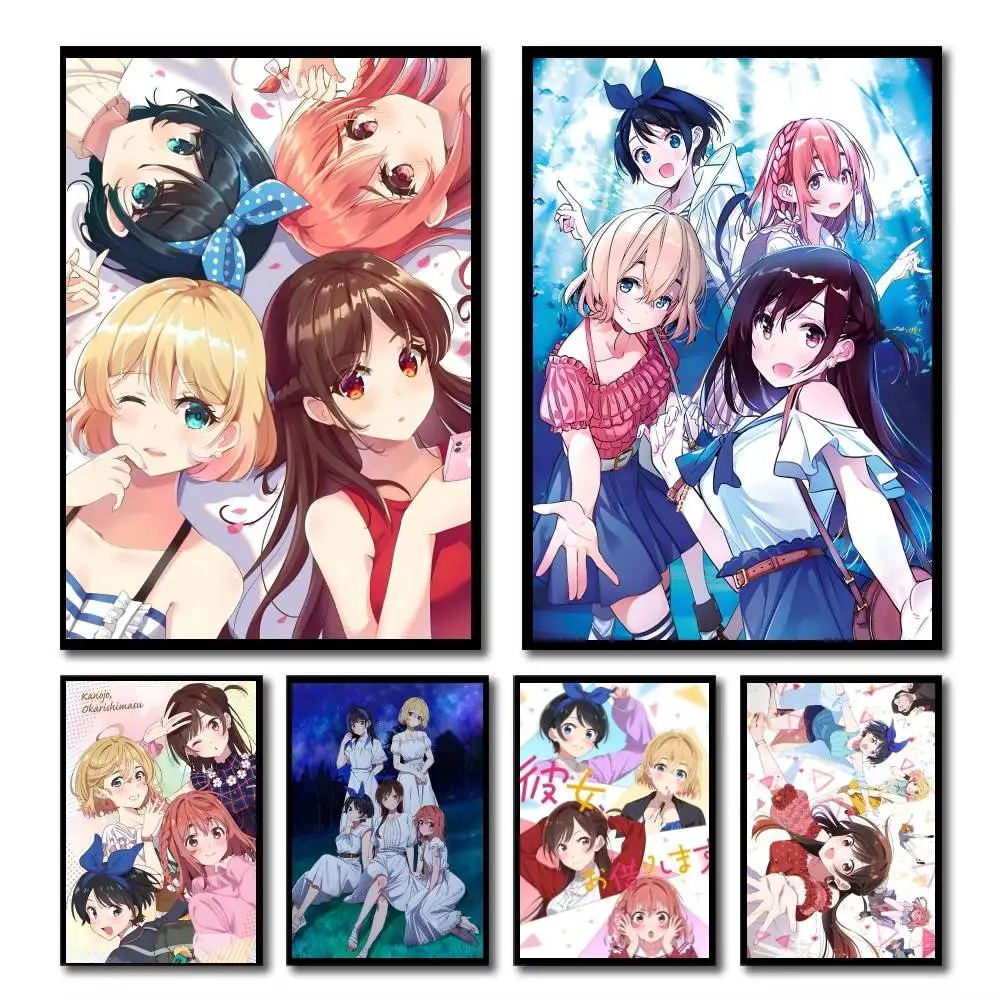Pósteres de Anime y Manga de R-Rent A Girlfriend, Impresión HD, Decoración de Pared Vintage para el Hogar y la Sala de Estudio