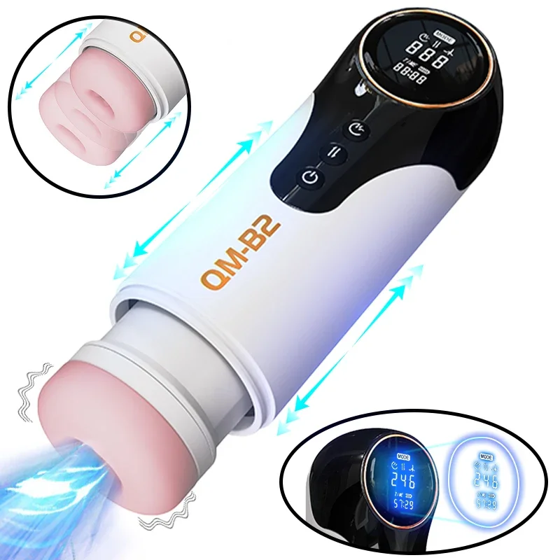 

Automatic Male Masturbation Cup Thrusting Rotating Vibrating Pocket Pussy Sucking Vibrator 3D Realistic Vagina Cup Adult Sex Toy