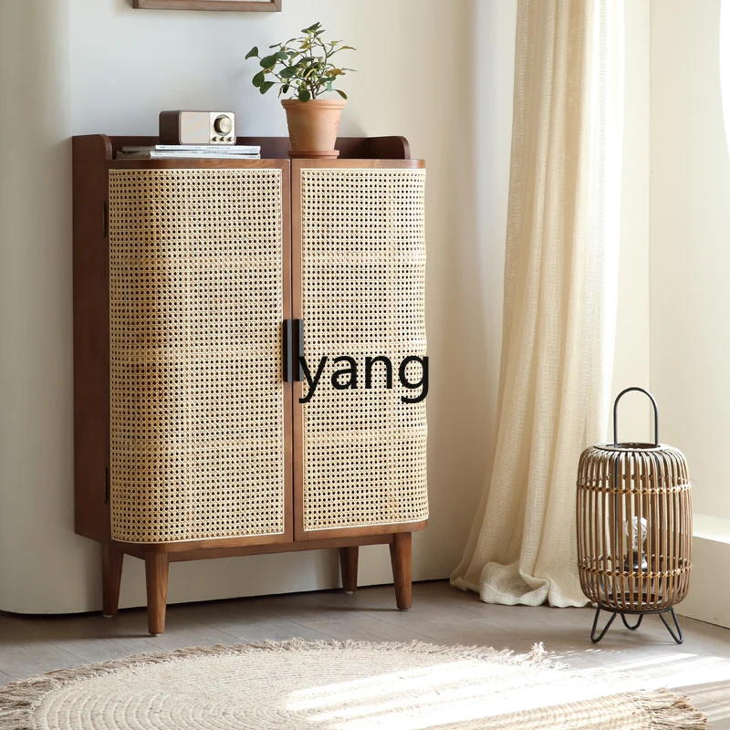 cx household simple shoe rack locker breathable storage rattan entrance cabinet