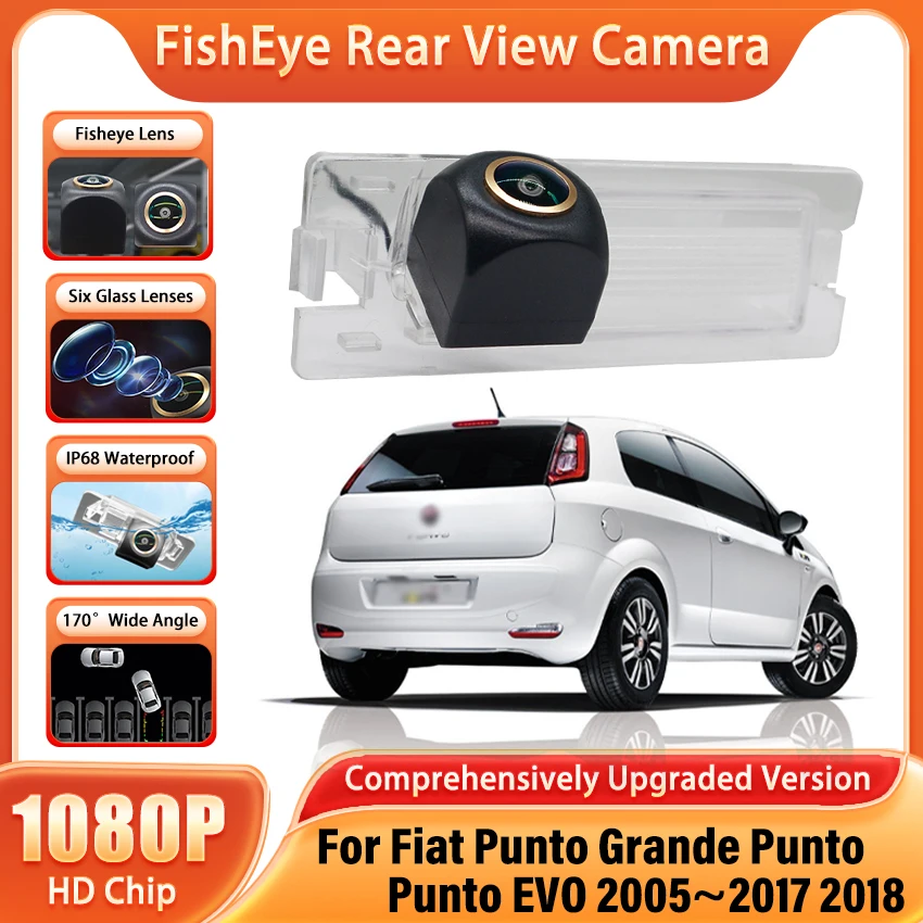 CCD HD 1080X720P 170° Fisheye Rear View Camera For Fiat Punto Grande Punto EVO 2005~2018 Car Vehicle Parking Accessories