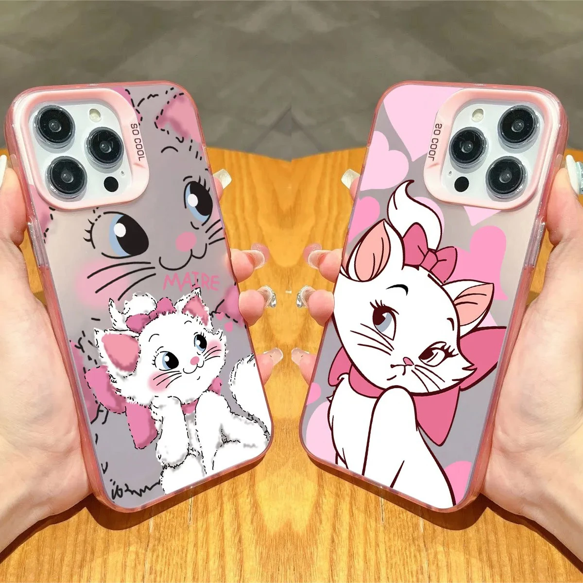 Capa de Celular Antichoque Fosca com Desenho do Gato Marie para iPhone 17 17e 16e 16 15 14 13 12 11 mini Pro Max X XR XSMAX 8 7 Air Plus