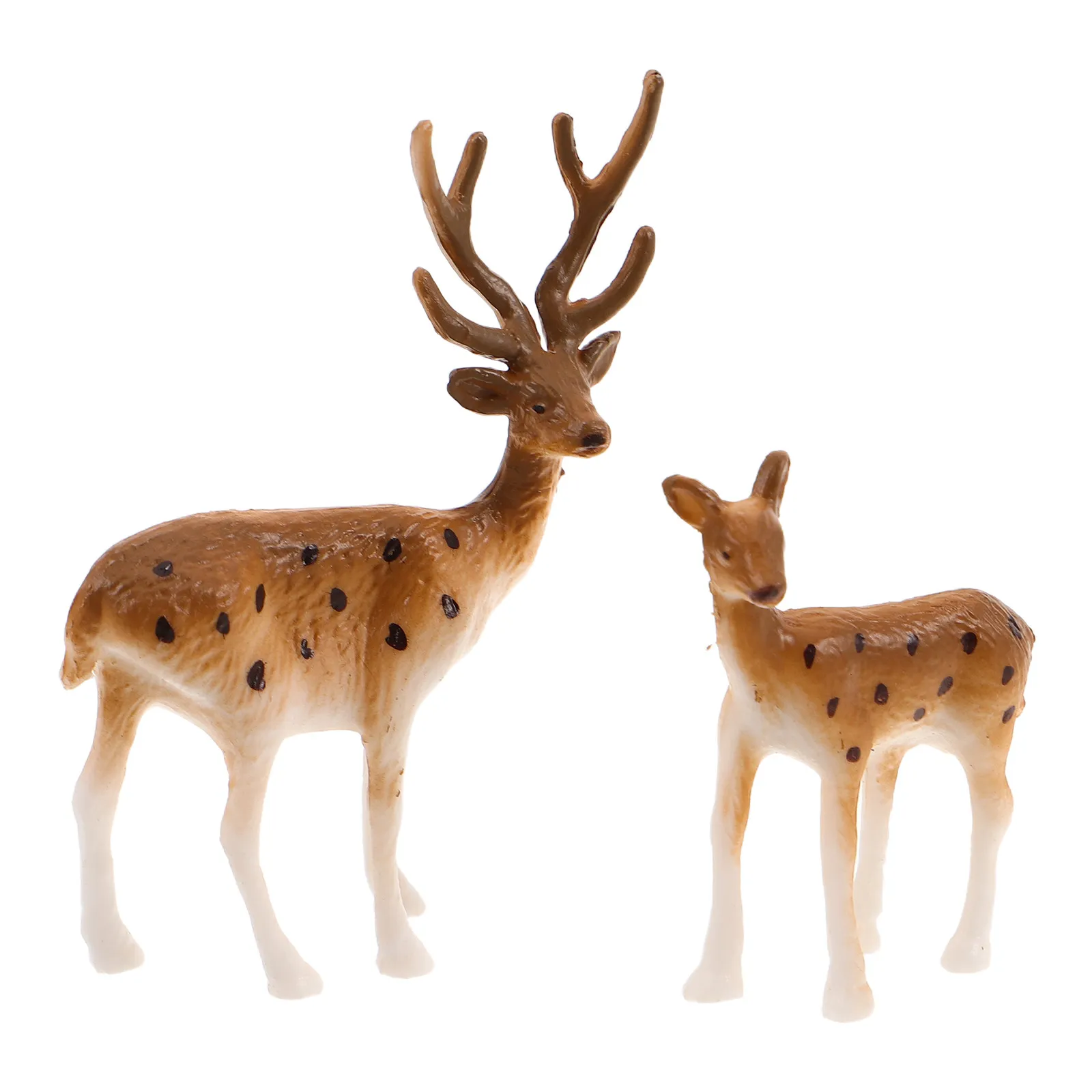 20Pcs Christmas Deer Decorations Realistic Mini Elk Statues Forest Animal Figures Desktop Craft Cake Toppers Cute Elk Figurine