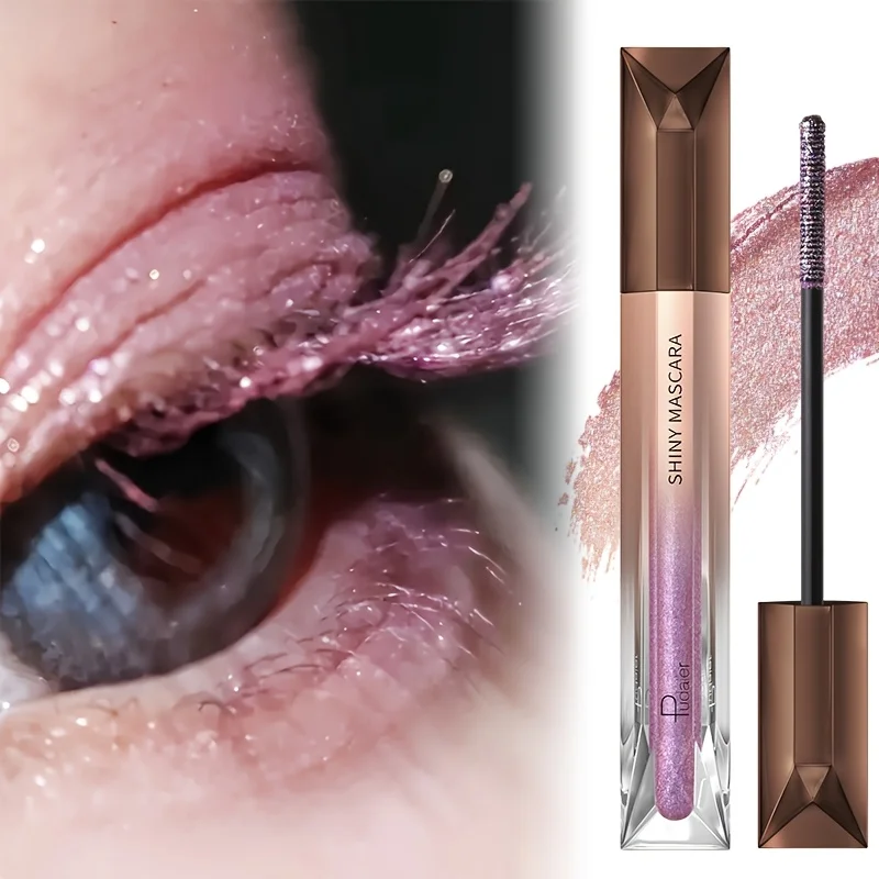 Glitter Sparkling Mascara, langdurig, volumegevende wimpers, effecten, waterdicht, veegvast, gemalen diamant mascara parelmoer