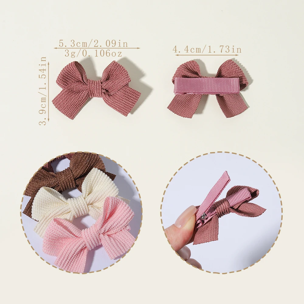 10PCS/Lot Corduroy Bow Hair Clip Children Teenagers Autumn and Winter Party Daily Decoration Clip Girl Hair Accessory Small Gift