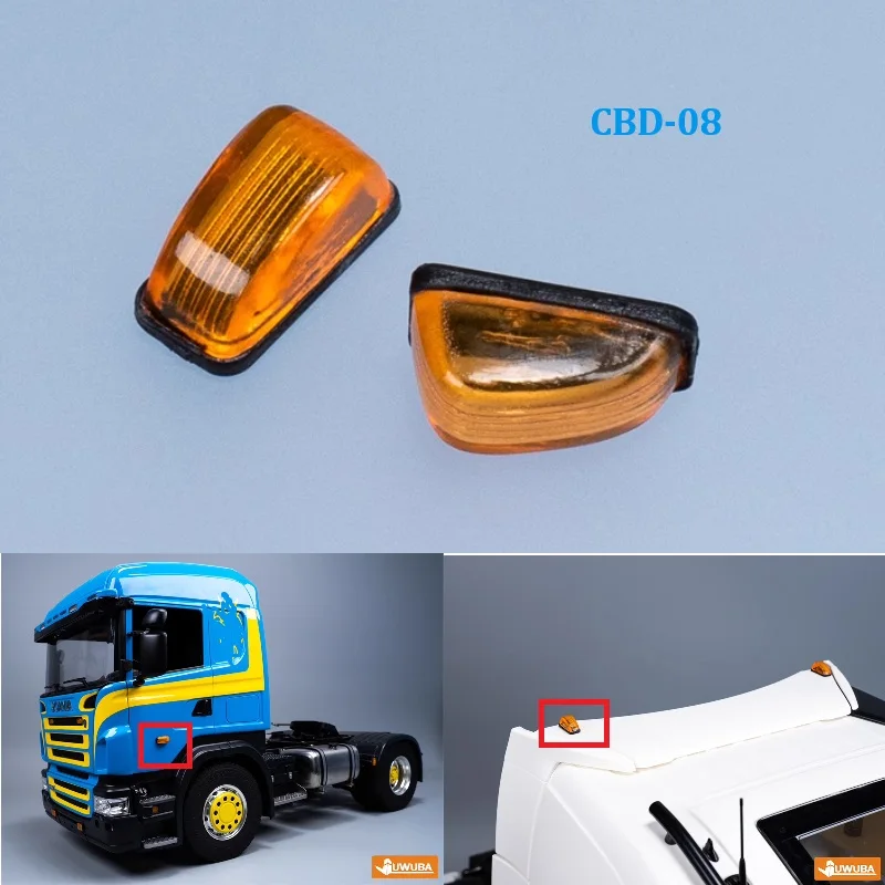 2pcs LED 위치 조명 측면 조명 트레일러 경고 램프 1:14 Tamiya RC 트럭 티퍼 SCANIA 770S 56368 VOLVO ACTROS BENZ Car