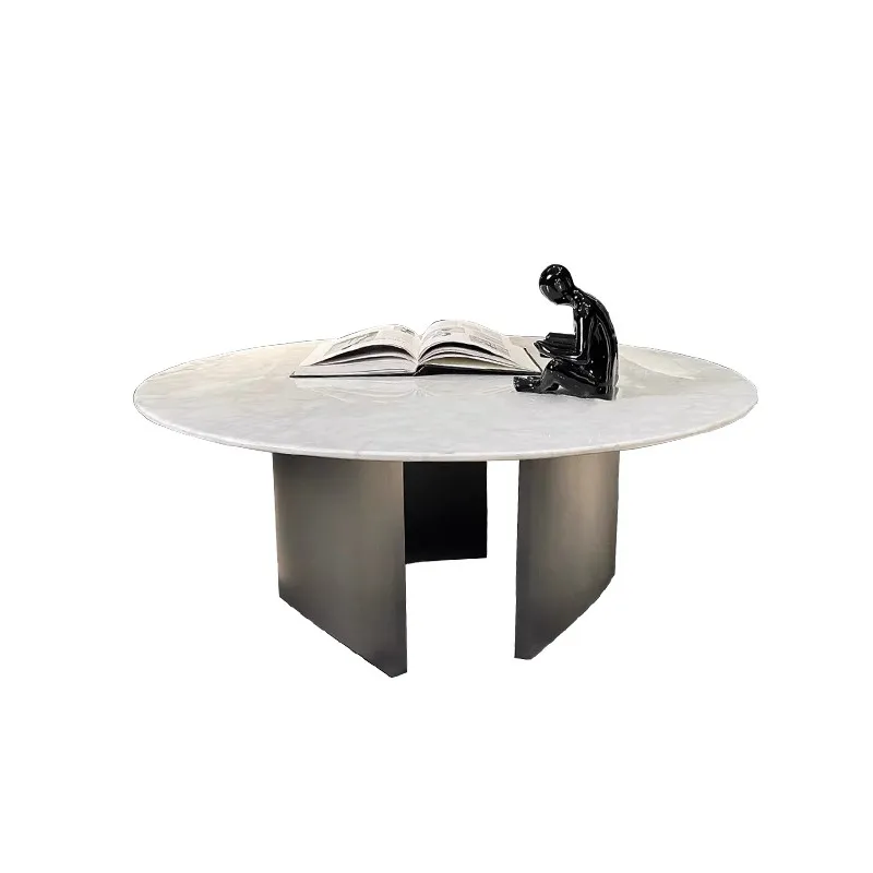 

Marble coffee table Italian light luxury simple household round coffee table living room high-end luxury stone coffee table