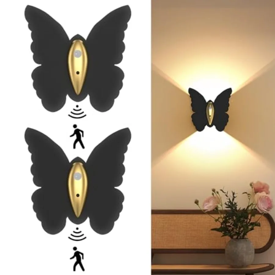 Battery Operated Wall Sconce Set of 2: 5000mAh Rechargeable Motion Sensor Night Light Wireless Wall Sconces Magnetic Closet Lig