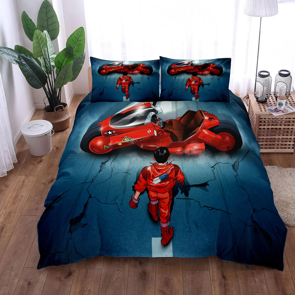 Akira And His Bike Duvet Cover Set UK Single Double King US Twin Full Queen Size Anime Bed Linen Set