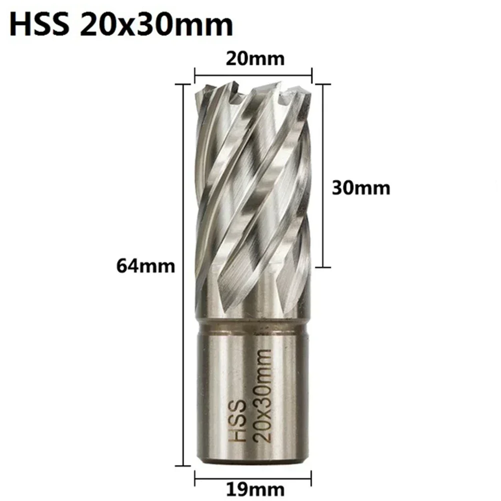 HSS Annular Cutter 12/16/19/20/23/25/30/42mm Metal Core Drill Bit Weldon Shank Hole Opener Saw Hollow For Metal Drilling Tools