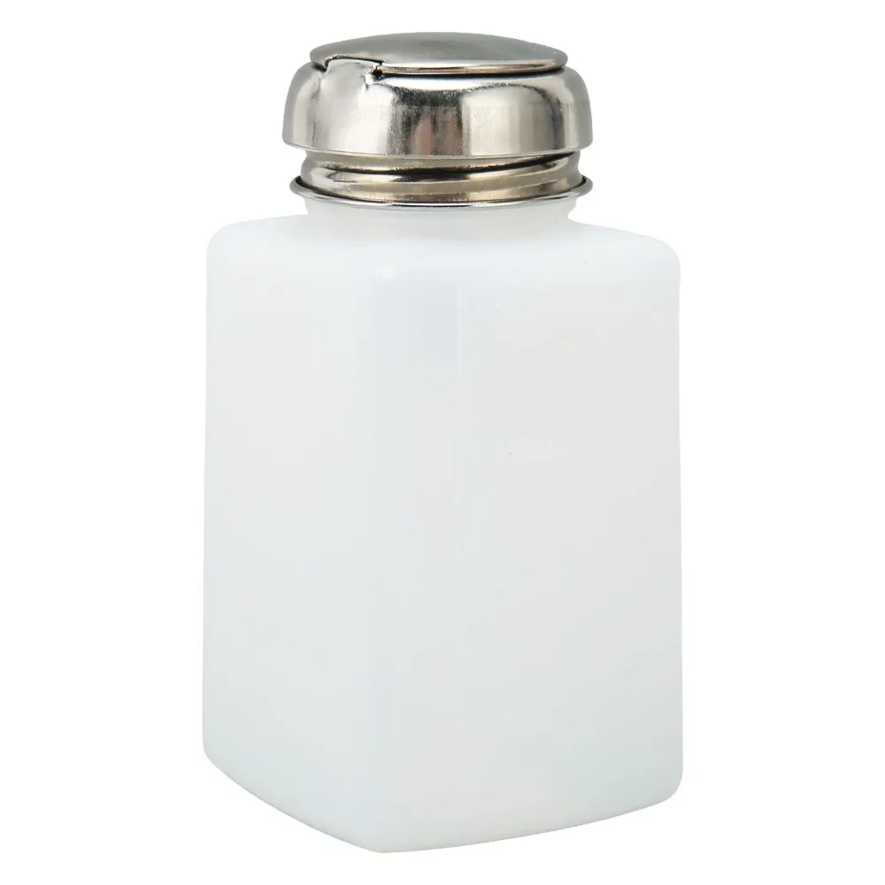 Durable Plastic Push Down Pump Bottle White 11*5cm Lockable Pump Bottle Empty Liquid Dispenser For Solvent