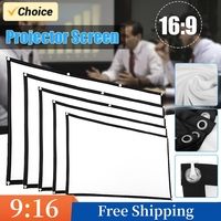 Portable Projector Screen Simple Curtain 60 72 84 100 120 150 Inches Projection Screens 16:9 for Home Outdoor Office Projector