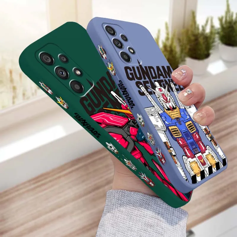 

G-GUNDAMS Cool Cute For Samsung A71 A72 A73 A51 A52 A53 A54 A55 A21s A35 A34 A32 A03 5G Liquid Left Rope Phone Case