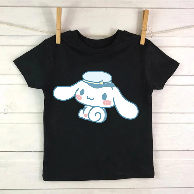 Anime Cinnamoroll T Shirt Children's T-shirt Kawaii Tshirt  Children Clothes Y2k Tee Shirt Kids Girls Boys Top