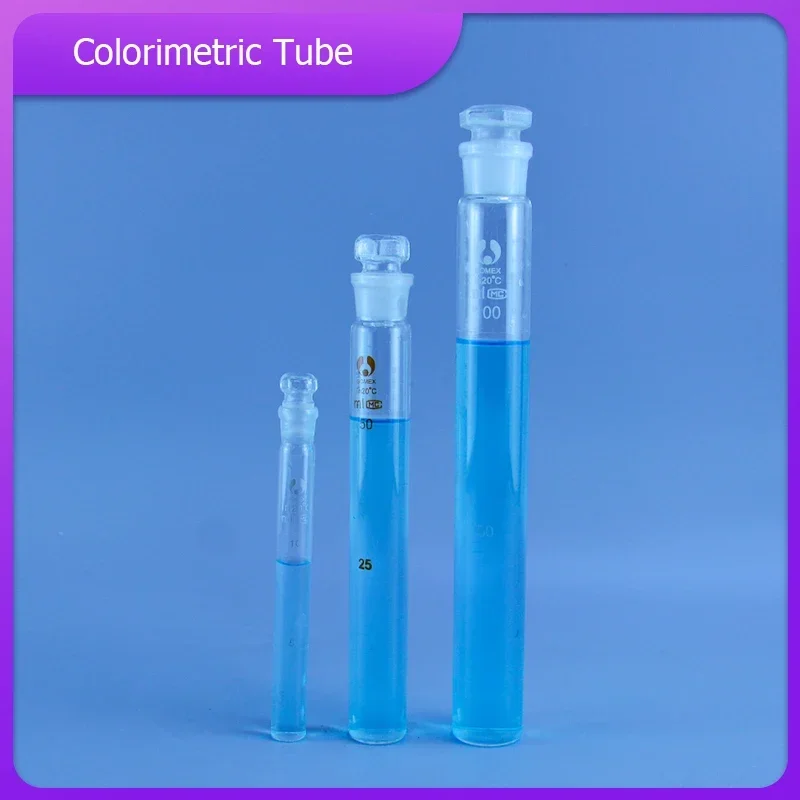 

1pcs 10ml,25ml,50ml 100ml glass color comparison tubes colorimetric cylinder Nessler glasses tube with stopper