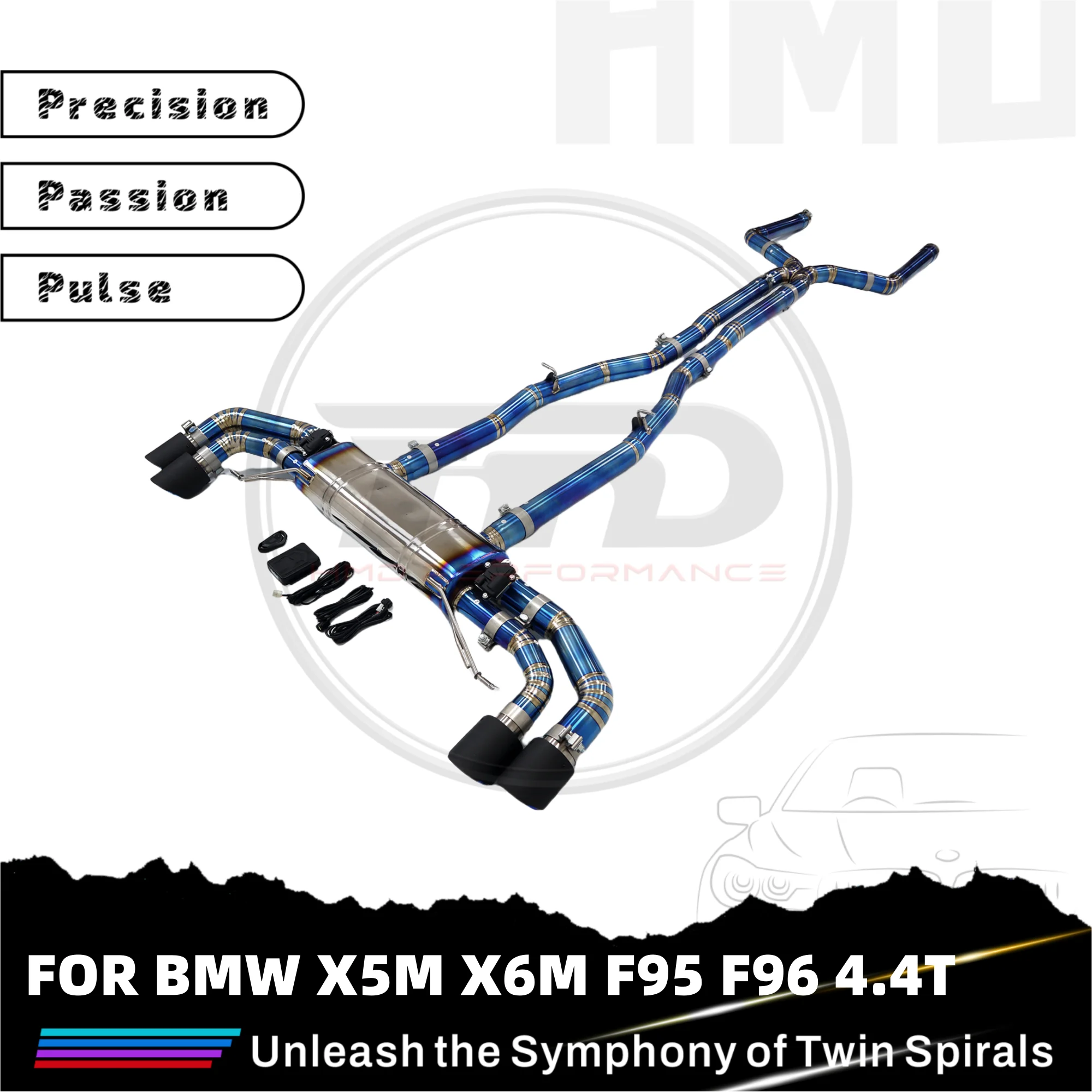 

HMD Titanium Exhaust For BMW X5M X6M F95 F96 4.4T Titanium Catback Valve Bluetooth Control