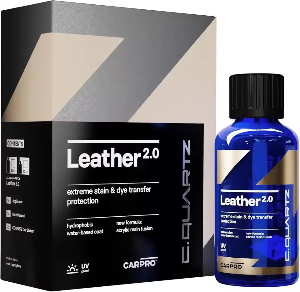 CARPRO CQUARTZ Leather 2.0 - 30Ml Kit - Hydrophobic & Oil Phobic, Resistance to UV, Denim Dye Coloring, Abrasion and Stains
