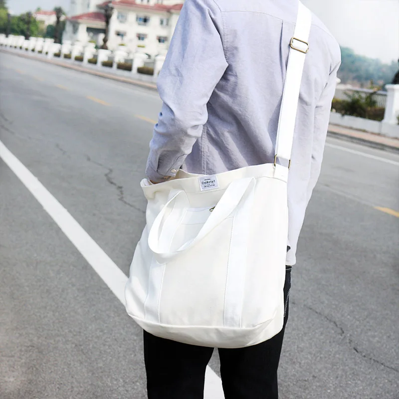 Summer New simple student canvas bag men Korean style casual shoulder messenger bag handbag unisex crossbody bag handbags 가방 sac