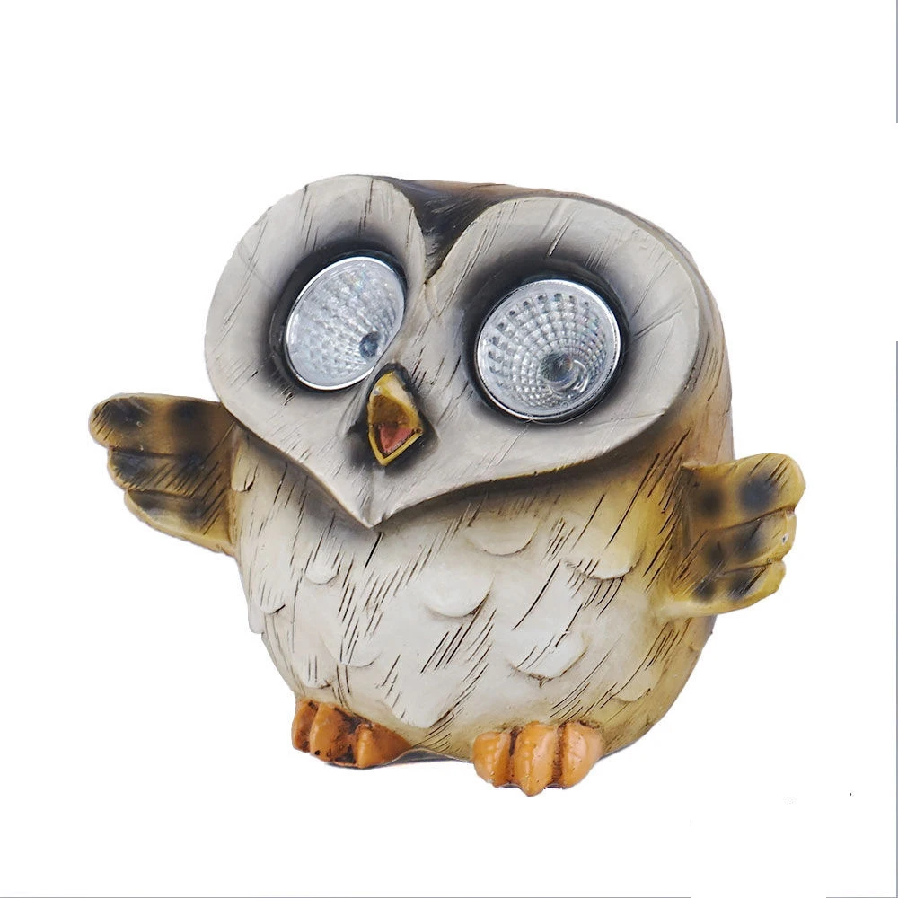 

Mengmeng Owl Solar Induction Lamp Villa Courtyard Garden Fence Statue Sculpture Figurine Nordic Room Home Decor Decoration Desk