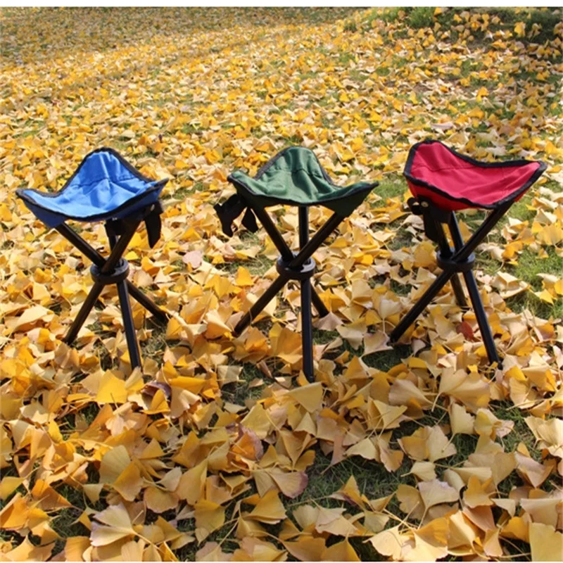 Portable 1PC Foldable Outdoor Triangle Beach Chairs Stool Lightweight Ultralight Camping Fishing Picnic Chair Multifunction