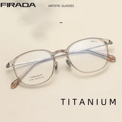 FIRADA Fashion Ultra Light glasses Vintage Round Titanium Eyewear Transparent Prescription Eyeglasses Frame For Men Women L9109Y