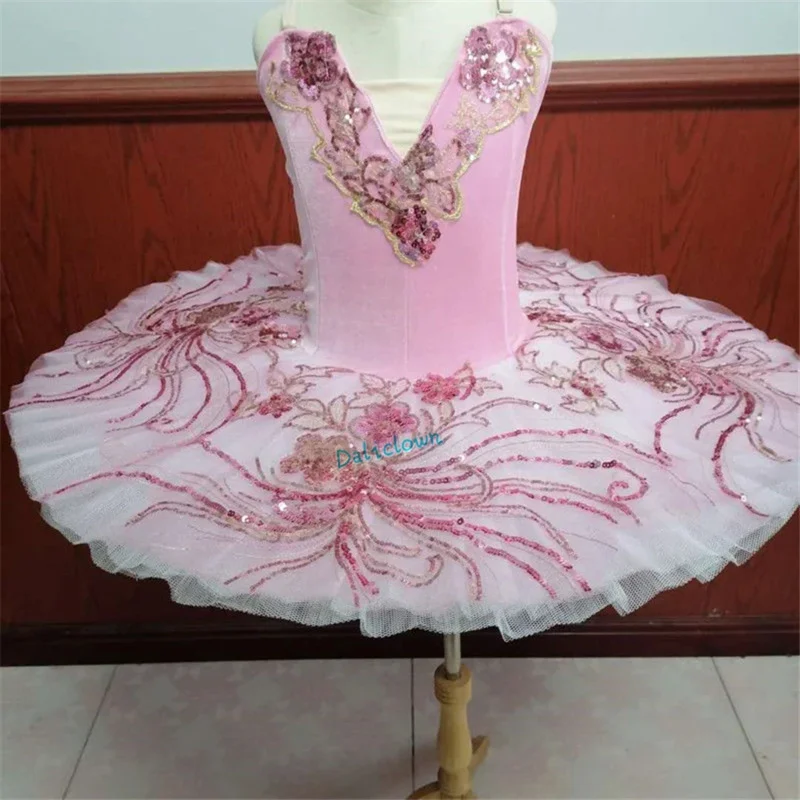 Performance Professional Ballet Tutu Girls Adult Kids Swan Lake Ballerina Dance Costume Pancake Tutu Pink Ballet Dress Girls