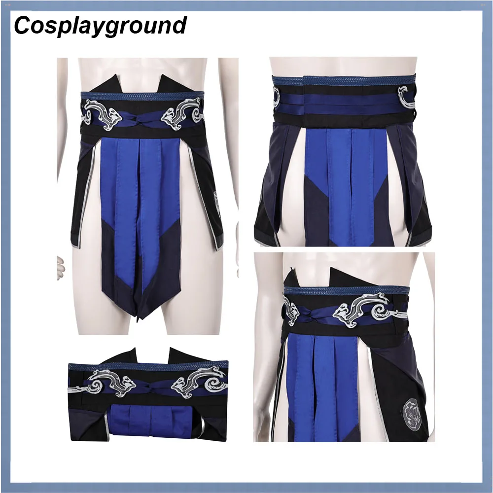 Sub-Zero Cosplay Belt Waistband Fantasia Male Belts Game Mortal Cosplay Kombat Roleplay Halloween Carnival Costume Accessories