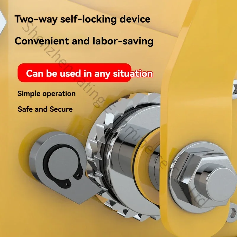 1PC 2600LB Hand Cranked Winch, Bidirectional Self-locking Small Automatic Brake Winch, Portable Traction Hoist, Lifting Crane