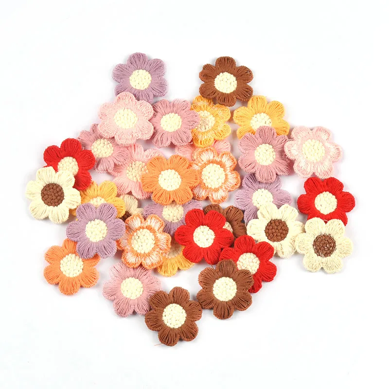 20 sztuk 31mm klasyczne nowe kolorowe hafty kwiatowe naszywki ubrania szpilka aplikacje akcesoria do szycia DIY Scrapbooking rzemiosło