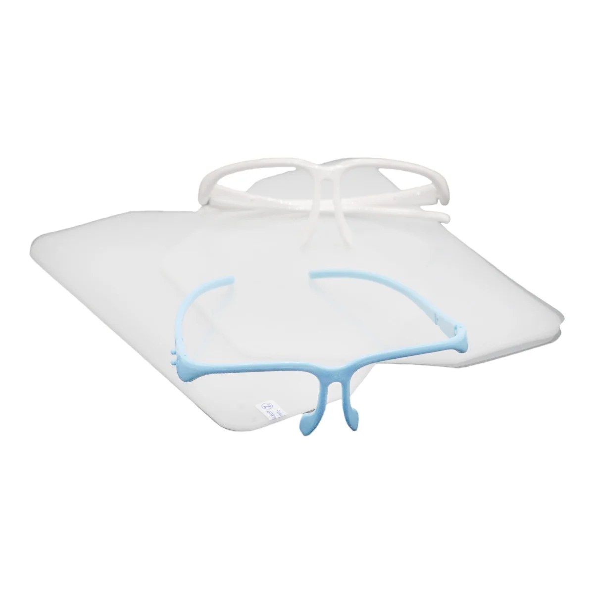 

1/4Sets Dental Face Shield Anti-Fog Visor Splashproof Full Coverage Lightweight PPE With 10Pcs Films White/Blue