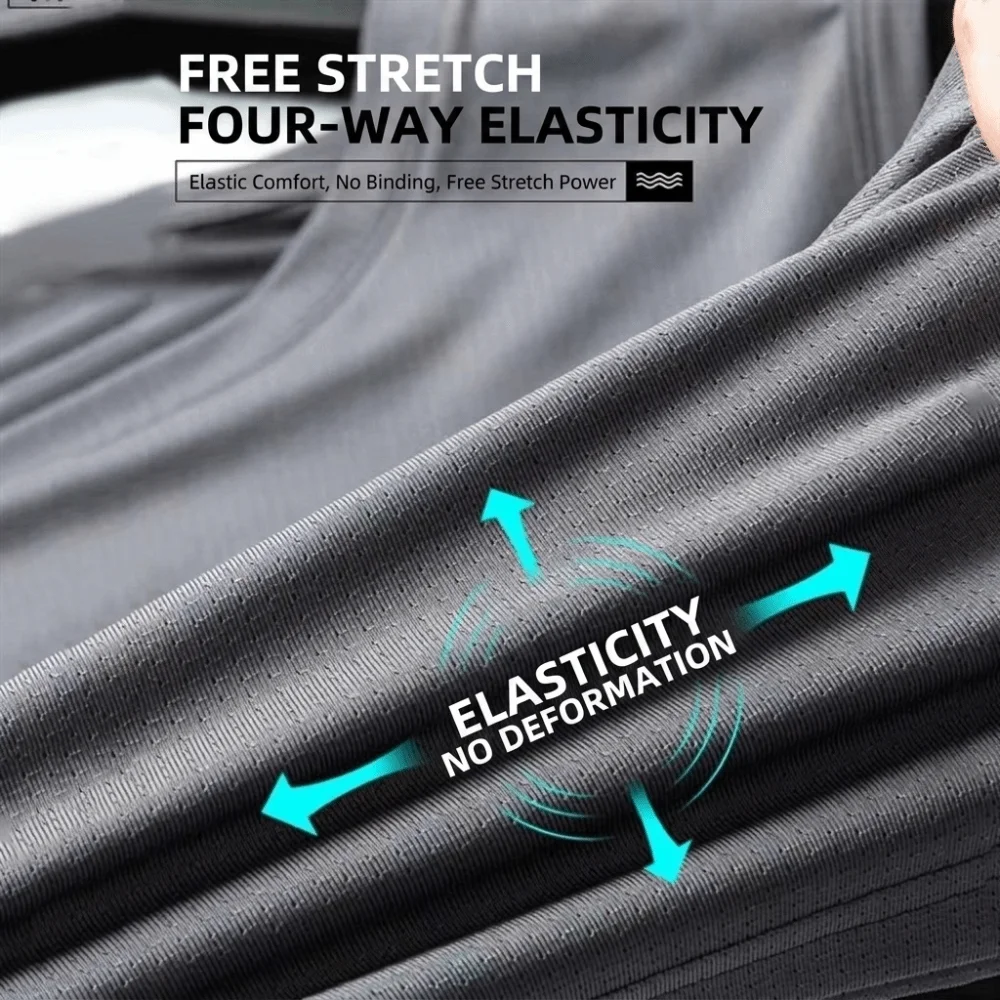 Skin Friendly Ice Silk Men's Tank Top Mesh Quick Dry Sleeveless Vest Solid Color Stretchy Athletic Shirt Daily Casual