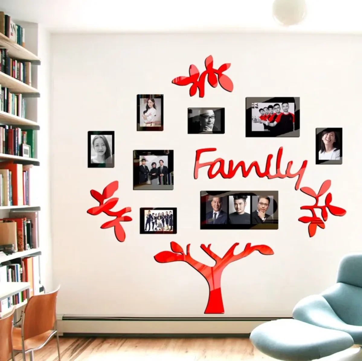 Acrylic 3D Family Photo Frame Wall Sticker Self-adhesive Tree Collage Living Room Bedroom DIY Art Home Decoration Accessories