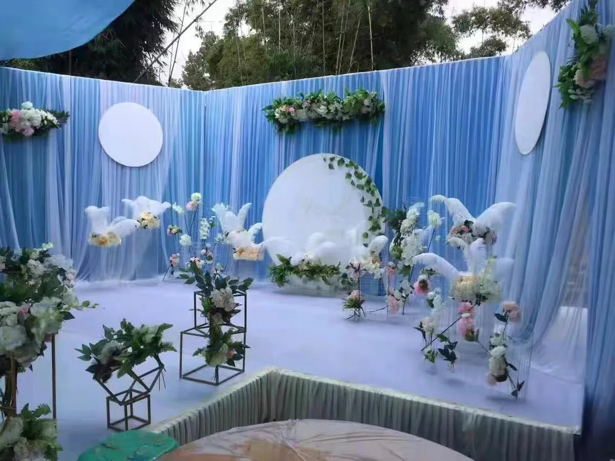 

Double Layer White Backdrop Curtain Party Wedding Wrinkle Free Photo Tulle TUTU Backdrop Drape Fabric Decoration for Baby Shower