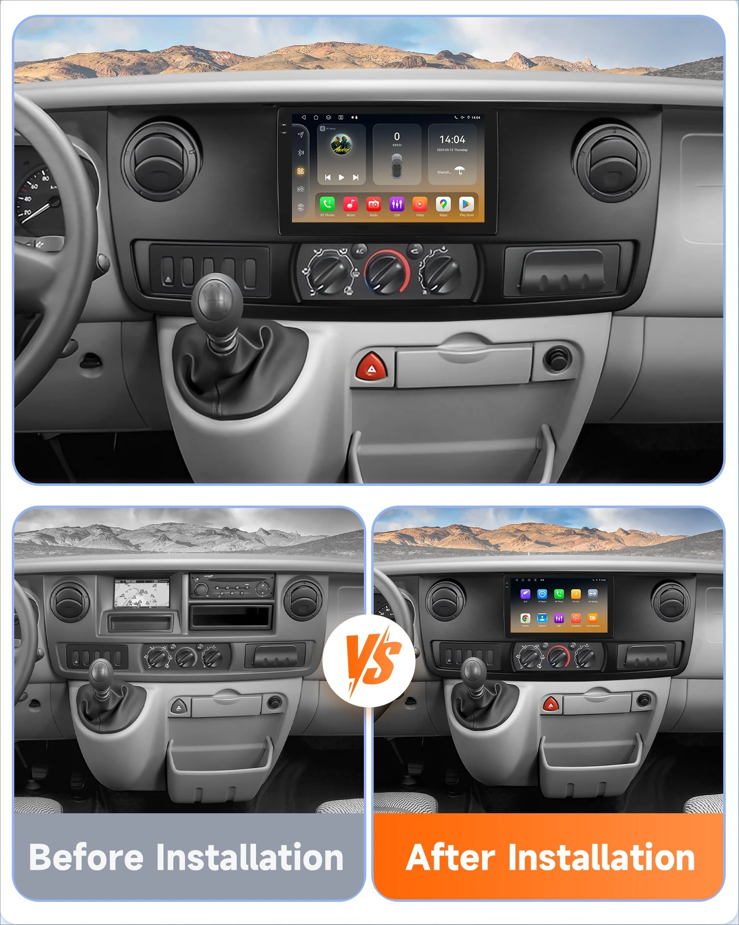 Reproductor GPS de Radio de coche Android OSSURET para Renault Master 2003-2011 Carplay Auto GPS 2DIN 8core Multimedia de coche de Snapdragon 6115