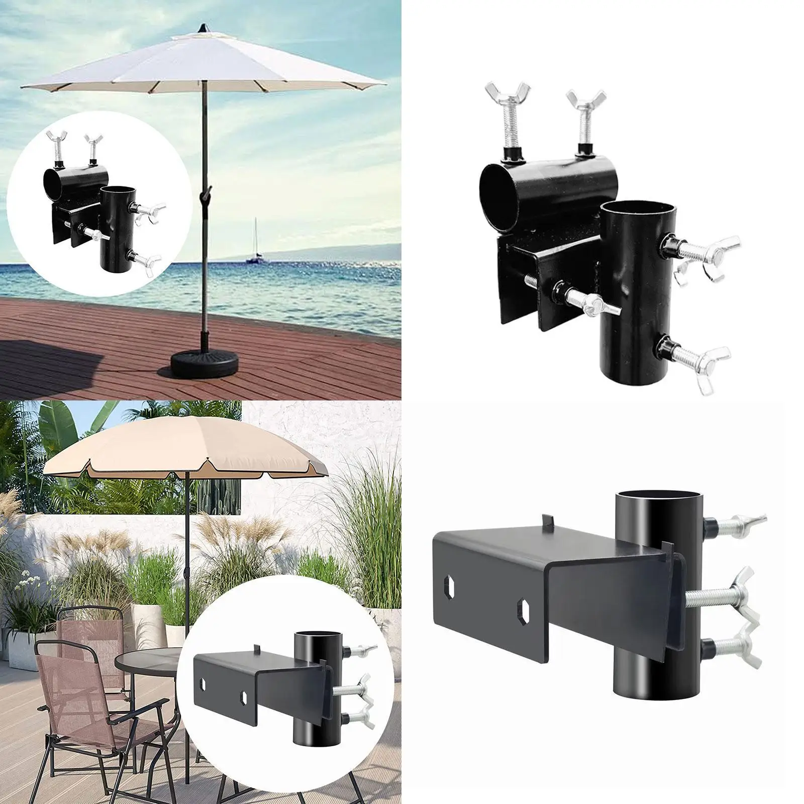 

Adjustable Patio Umbrella Holder Adjustable Parasol Holder Patio Umbrella Clamp for Pool Deck Balcony Railing Post Beach