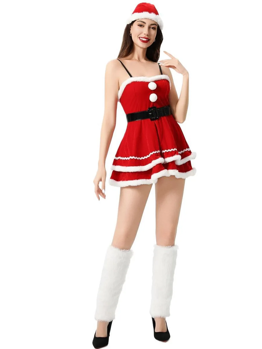 2024 Sexy Santa Claus Costume Lolita Dress for Women Christmas Themed European Fashion Sexy Girl Outfit Christmas Elderly Lady