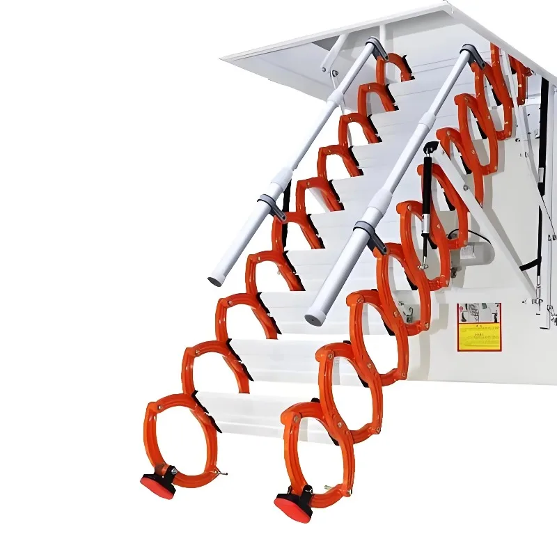 

【Best-selling】2026 Electric Modern Telescopic Titanium-Magnesium Alloy Loft Ladder For Home Attic Folding Design 300kg Capacity