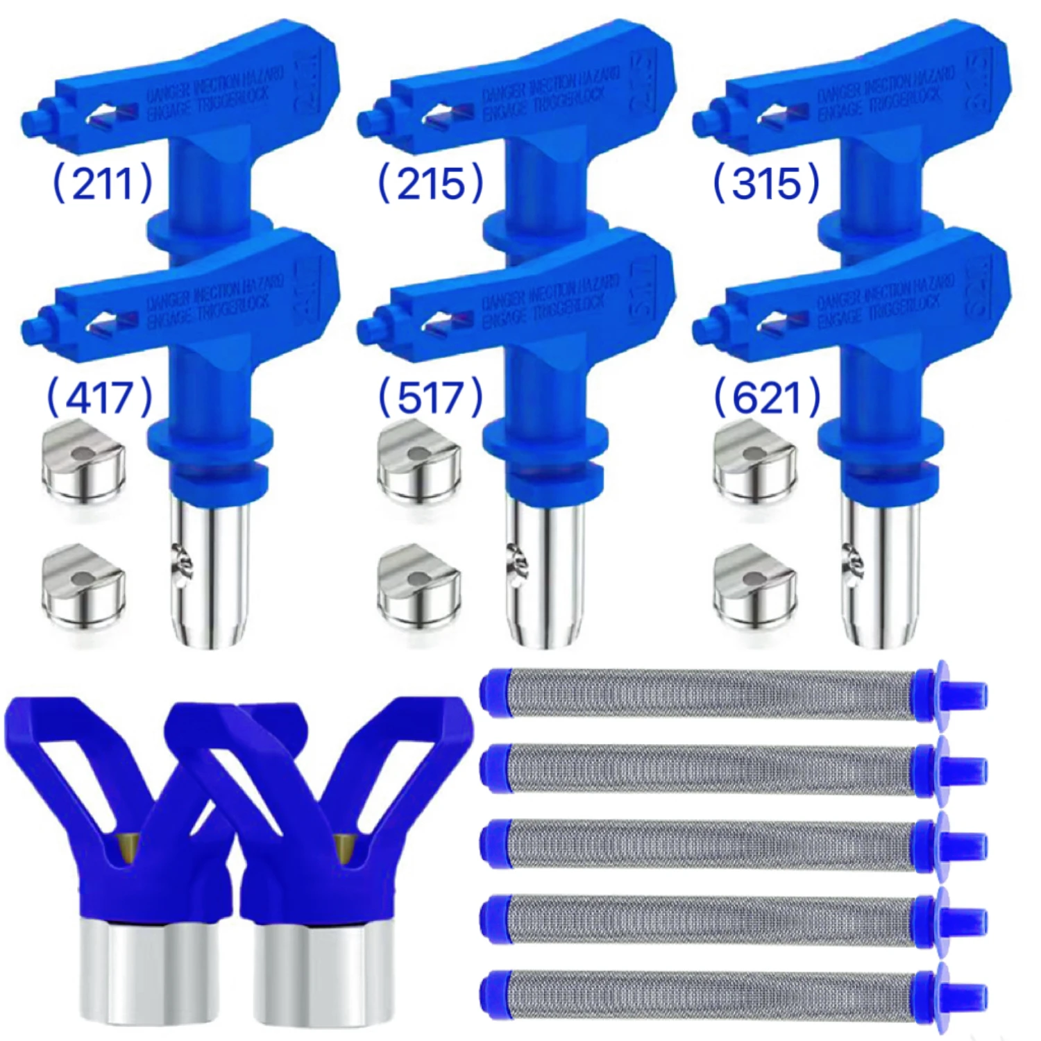 Airless Paint Nozzles Set, Airless Spray Gun Tips Reversible Spraying Machine Tips Spraying Machine Parts Airless Sprayer Tools