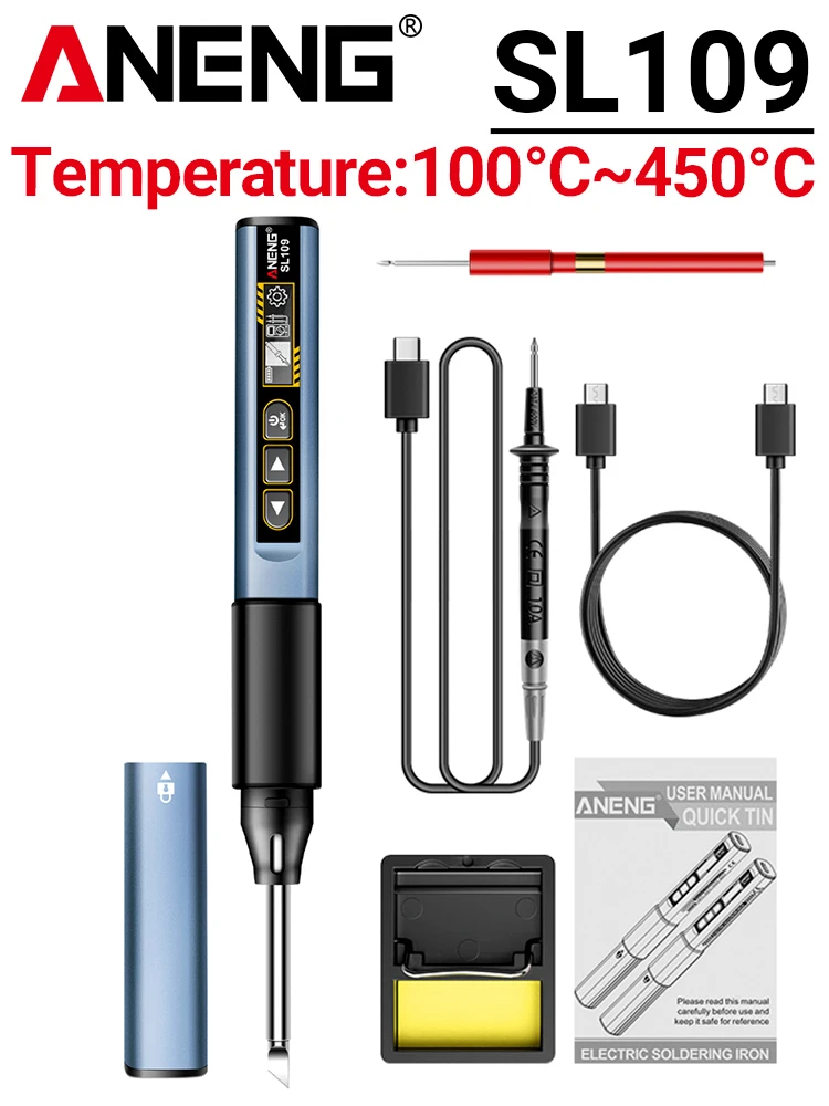 75W Slimme Soldeerbouten Reparatieset T65 Verstelbare Temperatuur ANENG SL109 AC Spanning Ohm Lassen Soldeer Potlood Tip Test gereedschap