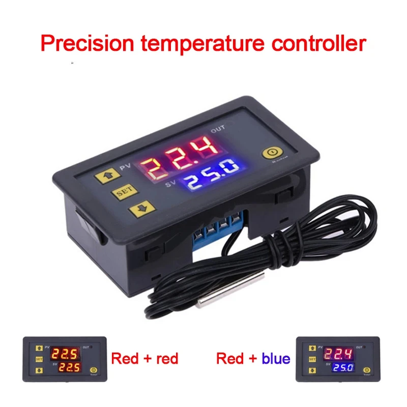 Mini regolatore di temperatura digitale DC12/24V AC110-220V regolatore termostato riscaldamento controllo raffreddamento termoregolatore con sensore