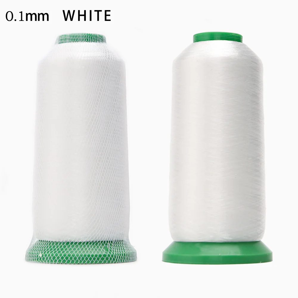 Amo Crystal Clear Nylon Invisible Thread 0.10mm 9600M For Blind Stitching Lightweight Fabrics Transparent White and Black Color