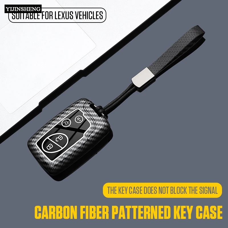 3 4 أزرار الكربون نمط ABS غطاء مفتاح السيارة فوب لكزس GS430 ES350 GS350 LX570 IS350 RX350 IS250 عن بعد المحمية فوب #5