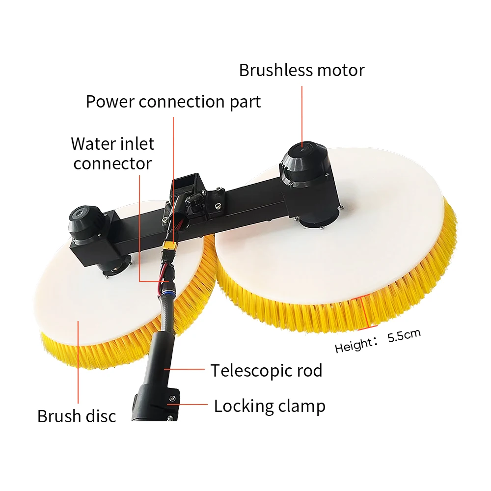 Good Price Ventas De Cepillo Para Limpiar Paneles Solares For Cleaning Photovoltaic Panels 5.5m 7.5m Brush Tools