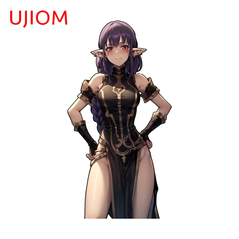 UJIOM Esil Radiru Purple Haired Girl Wall Sticker Hands On Hips Chibi Decal Unique Pleasant Game Room Bedroom Accessories Decor